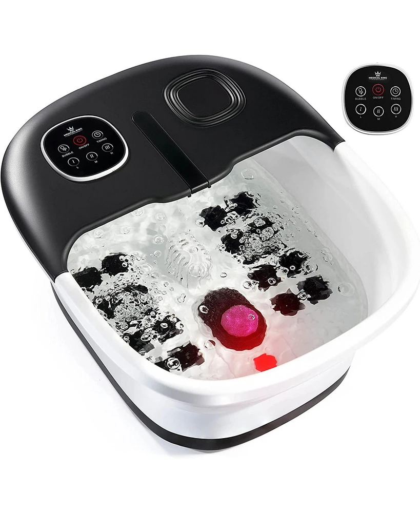 Foot Spa with Heat and Massage and Jets Includes A Remote Control A Pumice Stone Collapsible Massager with Bubbles and Vibration