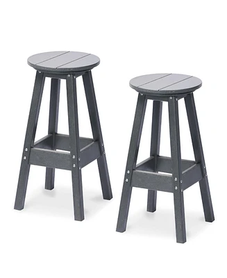 Aoodor Bar Stools Set of 2, 29.5" Backless Barstools with Footrest, Living Room, Dining Room, Kitchen.