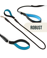 Robust Rope Dog Leash with Padded Handle and Reflective Hand Loop