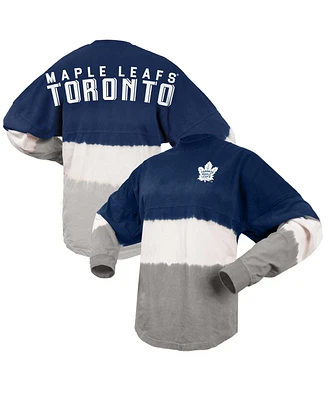 Women's Fanatics Blue, Gray Toronto Maple Leafs Ombre Long Sleeve T-shirt