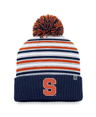 Men's Top of the World Navy Syracuse Orange Dash Cuffed Knit Hat with Pom