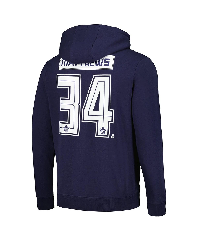 Men's LevelWear Auston Matthews Navy Toronto Maple Leafs Podium Name and Number Pullover Hoodie