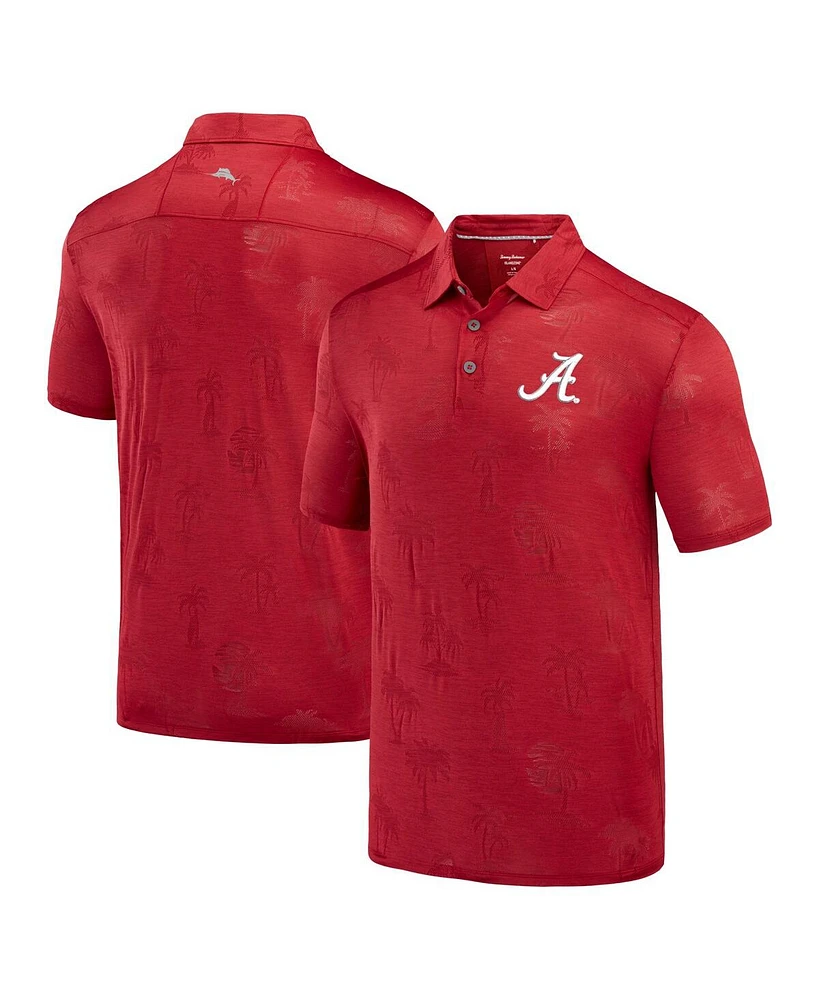 Men's Tommy Bahama Crimson Alabama Tide Sport Palm Coast Palmera IslandZone Polo Shirt