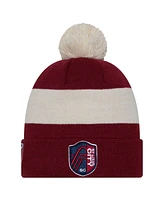 Men's New Era Red St. Louis City Sc 2024 Kick Off Collection Cuffed Knit Hat with Pom