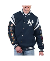 Men's G-iii Sports by Carl Banks Navy New York Yankees Quick Full-Snap Varsity Jacket