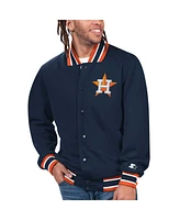 Men's Starter Royal Houston Astros Secret Weapon Satin Full-Snap Jacket