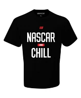 Men's Checkered Flag Sports Black Nascar and Chill T-shirt