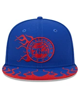 Men's New Era Royal Philadelphia 76ers 2024 Nba All-Star Game Rally Drive Flames 9FIFTY Snapback Hat