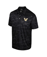 Men's Colosseum Black Vanderbilt Commodores Daly Print Polo Shirt