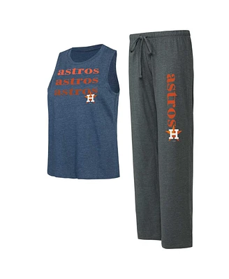 Women's Concepts Sport Charcoal, Navy Houston Astros Meter Muscle Tank and Pants Sleep Set