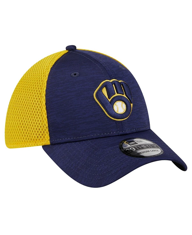 Men's New Era Navy Milwaukee Brewers Neo 39THIRTY Flex Hat