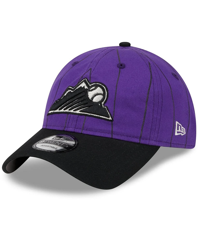 Youth Boys and Girls New Era Purple Colorado Rockies 2024 Batting Practice 9TWENTY Adjustable Hat