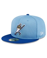 New Era Men's Light Blue Milwaukee Brewers 2024 Batting Practice 59FIFTY Fitted Hat