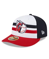 Men's New Era White Cleveland Guardians 2024 Batting Practice Low Profile 59FIFTY Fitted Hat