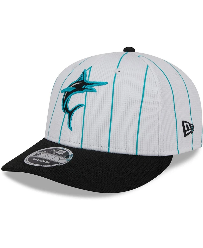 Men's New Era White Miami Marlins 2024 Batting Practice Low Profile 9FIFTY Snapback Hat