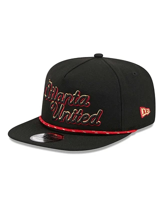 Men's New Era Black Atlanta United Fc Script Golfer Adjustable Hat