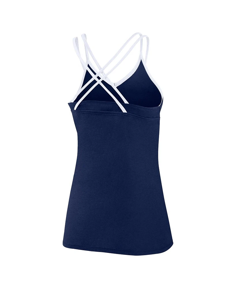 Women's Fanatics Navy Dallas Cowboys Go For It Strappy Crossback Tank Top