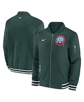 Men's Nike Hunter Green Colorado Rockies Authentic Collection Game Time Bomber Full-Zip Jacket