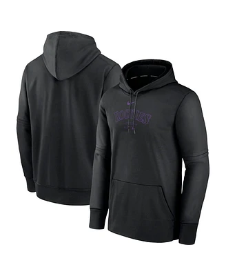 Men's Nike Black Colorado Rockies Authentic Collection Practice Performance Pullover Hoodie