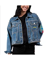 Women's G-iii 4Her by Carl Banks Los Angeles Chargers First Finish Medium Denim Full-Button Jacket