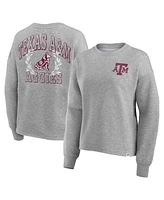 Women's Fanatics Heather Gray Texas A&M Aggies Ready Play Crew Pullover Sweatshirt