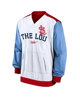 Men's Nike White, Red St. Louis Cardinals Rewind Warmup V-Neck Pullover Jacket