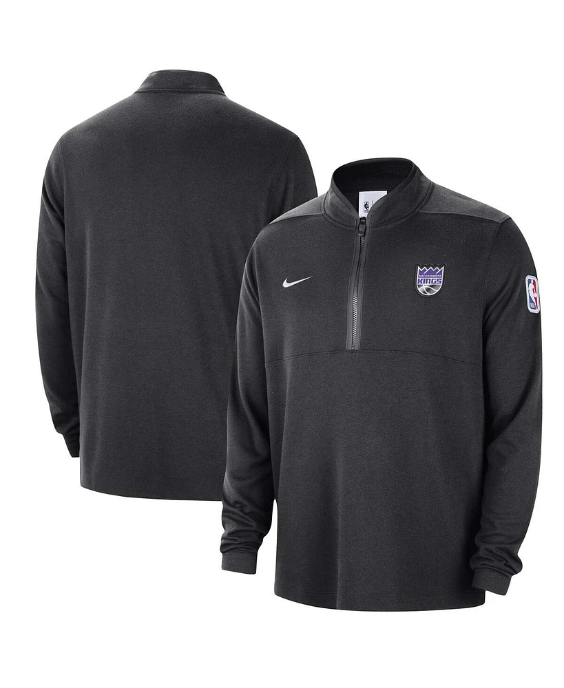 Men's Nike Black Sacramento Kings Authentic Performance Half-Zip Jacket