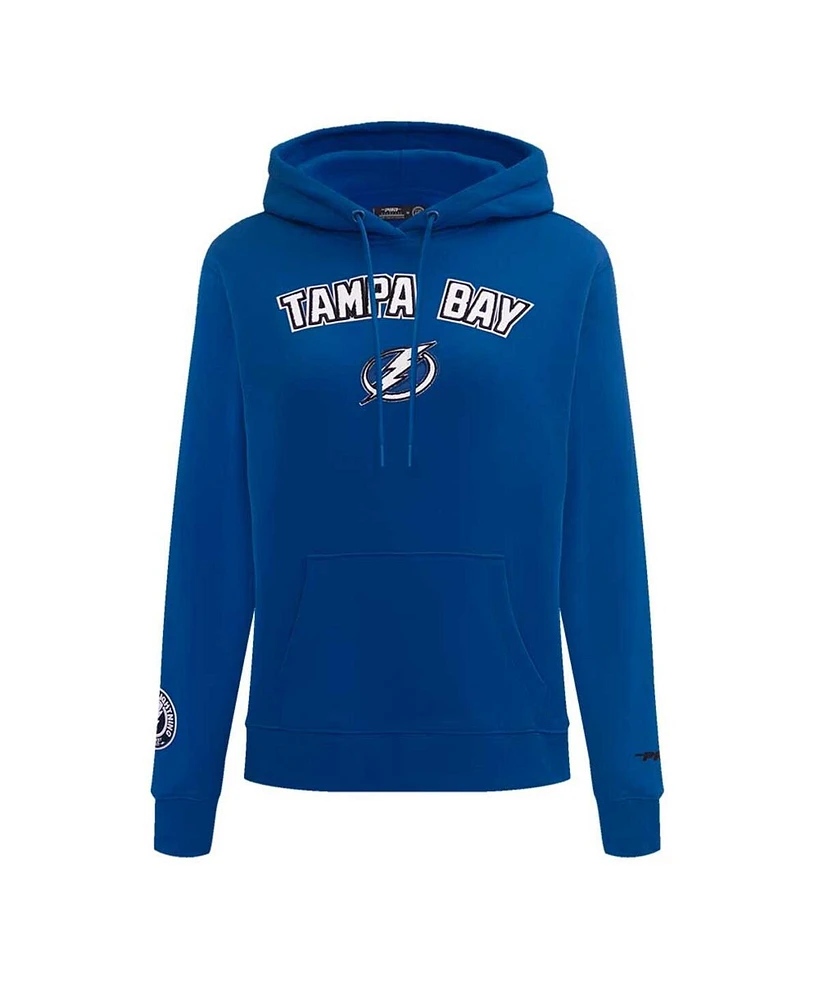 Women's Pro Standard Blue Tampa Bay Lightning Classic Chenille Pullover Hoodie