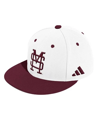 Men's adidas White Mississippi State Bulldogs On-Field Baseball Fitted Hat