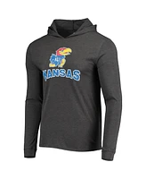 Men's Concepts Sport Royal, Heather Charcoal Kansas Jayhawks Meter Long Sleeve Hoodie T-shirt and Jogger Pajama Set