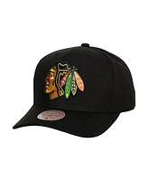 Men's Mitchell & Ness Black Chicago Blackhawks Team Ground Pro Adjustable Hat