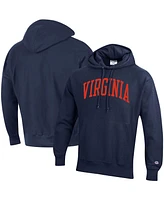 Men's Champion Navy Virginia Cavaliers Team Arch Reverse Weave Pullover Hoodie