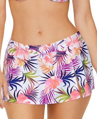 Island Escape Women's Lux Tropical-Print Swim Skirt, Created for Macy's
