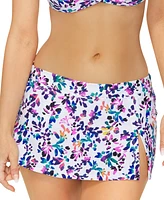 Island Escape Women's Lux Floral-Print Swim Skirt, Created for Macy's