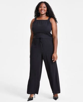Bar Iii Trendy Plus Size Sleeveless Square Neck Tank Pull On Wide Leg Pants Created For Macys