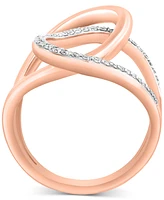 Effy Diamond Interlocking Loop Abstract Statement Ring (1/4 ct. t.w.) in Rose Gold