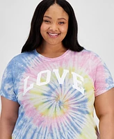 Rebellious One Trendy Plus Love Tie-Dye Graphic T-Shirt