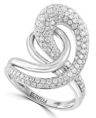 Effy Diamond Sculptural Ring (1-1/6 ct. t.w.) in 14k White Gold