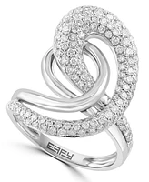 Effy Diamond Sculptural Ring (1-1/6 ct. t.w.) in 14k White Gold