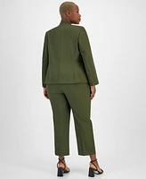 Le Suit Plus Single-Button Blazer Slim-Fit Pantsuit