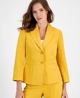 Le Suit Crepe Two-Button Blazer & Pants, Regular and Petite Sizes