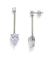 Kleinfeld Cubic Zirconia Pear Bar Drop Earrings