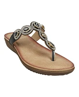 Gc Shoes Women's Zara Jeweled T Strap Thong Flat Sandals