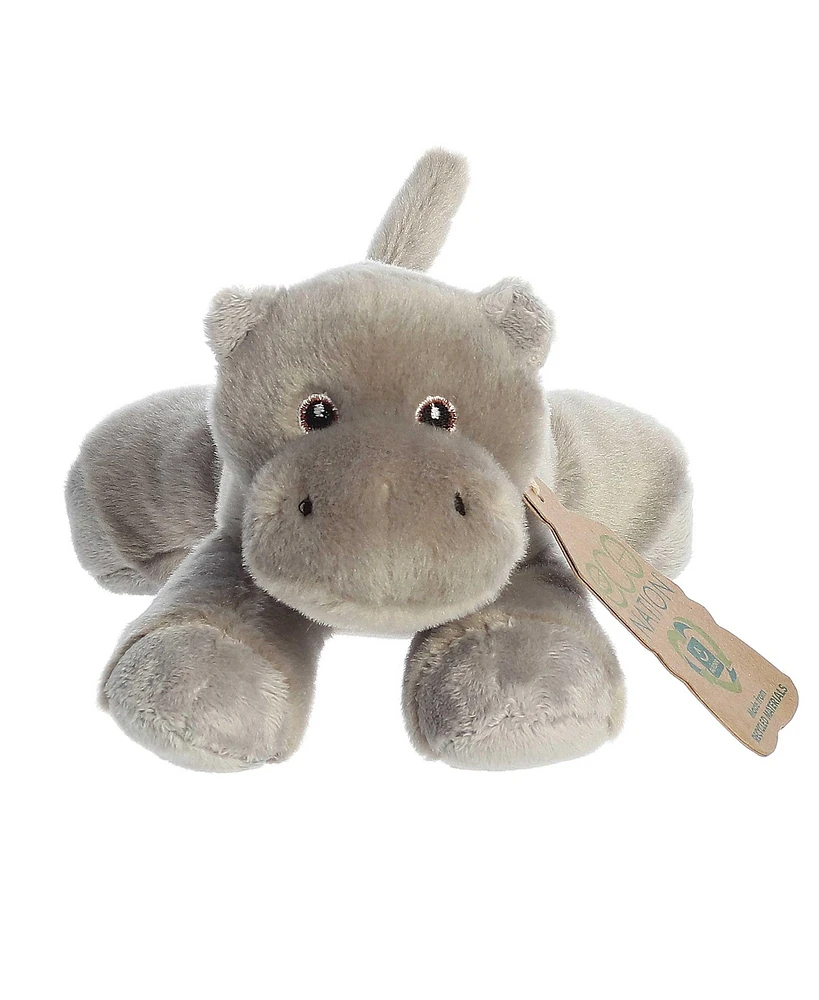 Aurora Small Eco Softies Hippo Eco Nation Eco-Friendly Plush Toy Grey 8.5"