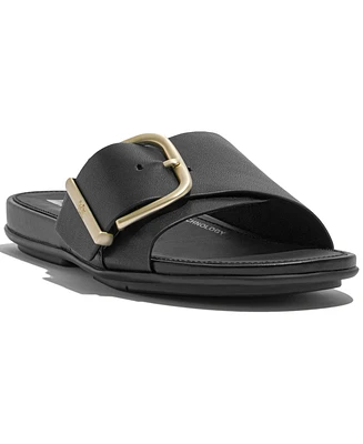 FitFlop Women's Gracie Maxi-Buckle Leather Slides
