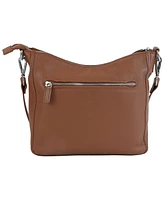 Mancini Pebble Elizabeth Leather Crossbody Handbag