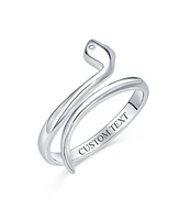 Minimalist Delicate Simple Midi Knuckle Thin 2MM Band Stackable Bypass Wrap Snake Serpent Ring .925 Sterling Silver