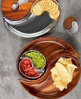 Nambe Yin Yang Chip and Dip Set, 4 Pieces