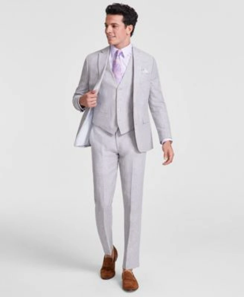 Bar Iii Mens Slim Fit Linen Suit Created For Macys