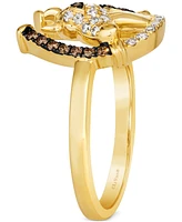 Le Vian Chocolate & Nude Diamond Horseshoe Ring (1/3 ct. t.w.) in 14k Gold